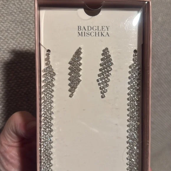 Badgley Mischka Rhinestone Earring and Necklace Bundle - Picture 2 of 3